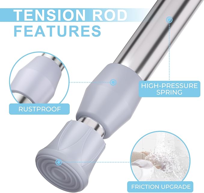 AIZESI Spring Tension Curtain Rod Short Tension Rod - Image 6