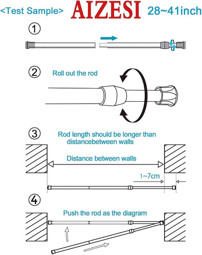 AIZESI Spring Tension Curtain Rod Short Tension Rod - Image 7