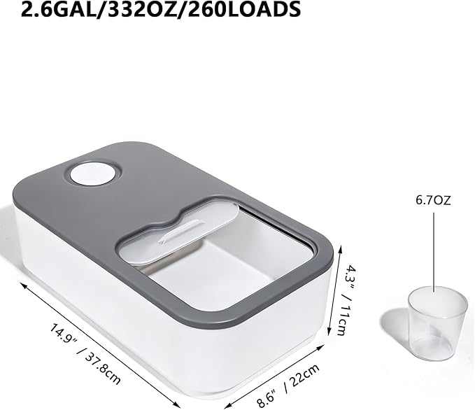 2.6GAL Laundry Powder Container, Powder Laundry Detergent Container, Plastic - Image 2
