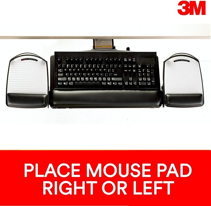 3M Keyboard Tray with Adjustable Keyboard and Mouse Platforms, Turn Knob to - Image 6