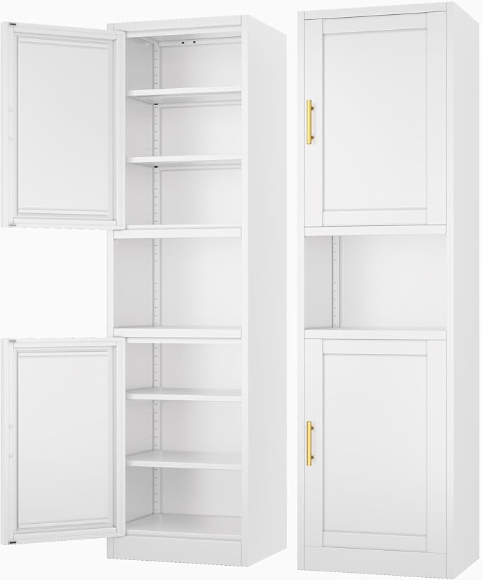 Ckzbx Tall Narrow Storage Cabinet 66.93" H Tall Bathroom Cabinets Metal Pantry by Ckzbx