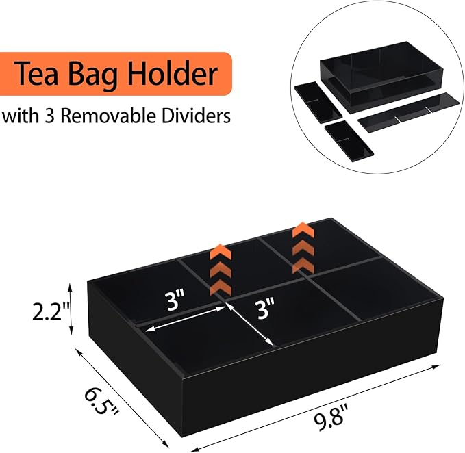 Tasybox Acrylic Tea Bag Organizer, Drawer Organizer | Tea Bag Holder - Image 3