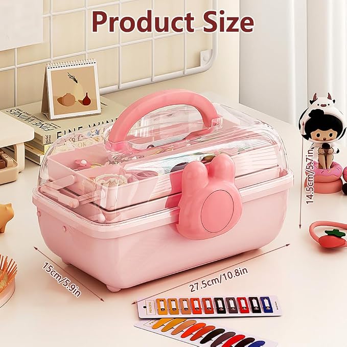 Cute Hair Accessories Organizer 3-Layers Kids Jewelry Storage Box Plastic Hair - Image 2