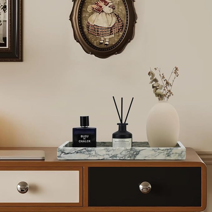 Real Natural Marble Tray for Bathroom, Kitchen and Desktop, Rectangle Genuine - Image 6