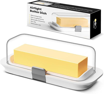 Pisol Butter Dish with Lid for Countertop and Refrigerator Door Shelf, Airtight by Pisol