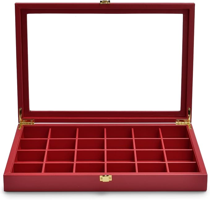 Oirlv Luxury Leather 24 Grid Jewelry Tray by Oirlv