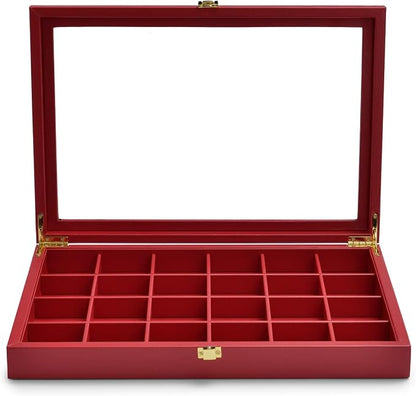 Oirlv Luxury Leather 24 Grid Jewelry Tray by Oirlv