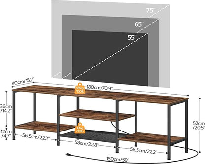 HOOBRO TV Stand with Power Outlets to 75 Inches, TV Console Table with Open - Image 3