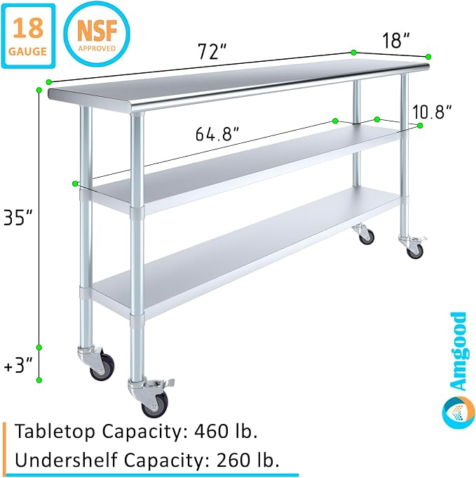 AmGood Stainless Steel Work Table - Image 3