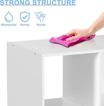 SUPER DEAL 12-Compartment Open Shelf Bookcase, 47 inch Wide Cube Storage - Image 6