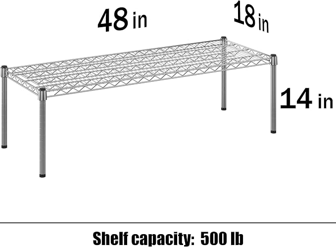 18" Deep x 48" Wide x 14" Height Wire Shelving Kit | 1-Tier | NSF Commercial - Image 3