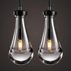 Raindrop Pendant Lights, Bronze Modern Pendant Lights for Kitchen Island with Rod, Penadant Light Fixtures, Chandelier for Living Room Hallway,Bedroom Pendant Light, Bulb Included