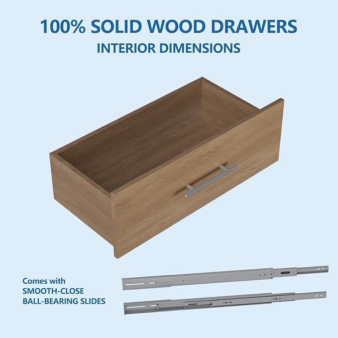 2 Drawer Short Tower Closet Unit, Modular Closet System, Wood Closet System - Image 7