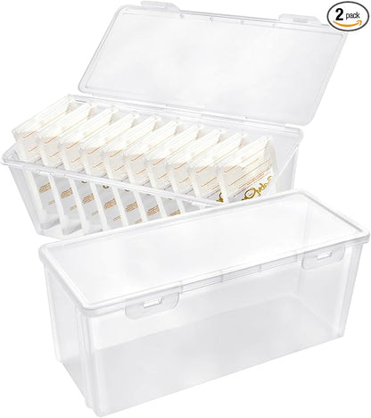 2Pcs Refrigerator Organizers and Storage, PP Freezer Organizer Bins by Milkary
