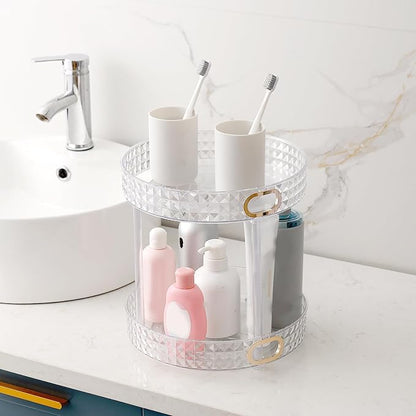 360° Rotating Makeup Organizer, 2 Tier Large Perfume Organizers - Image 4