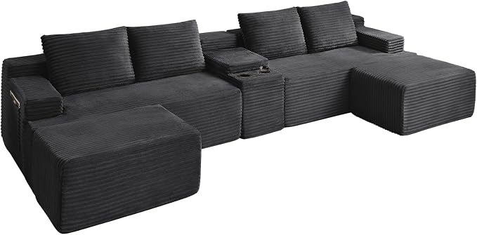 GNIXUU 140.6" Oversized U Shaped Boneless Sectional Couches - Image 9