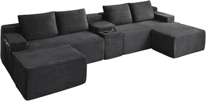 GNIXUU 140.6" Oversized U Shaped Boneless Sectional Couches - Image 9