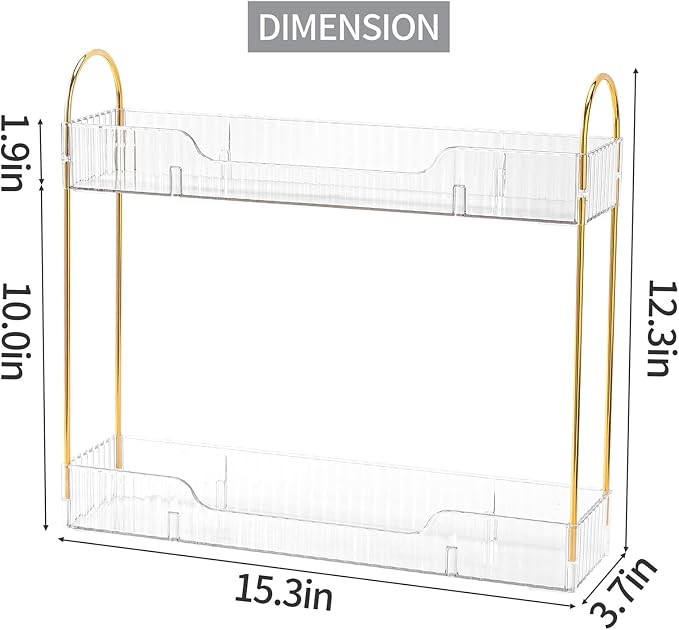 Bathroom Countertop Organizer, 2-Tier Slim Vanity Storage Rack - Image 6