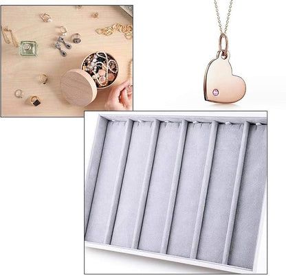 Oirlv Velvet Stackable Jewelry Tray Display Organizer, Necklace Pendant | Soft - Image 6