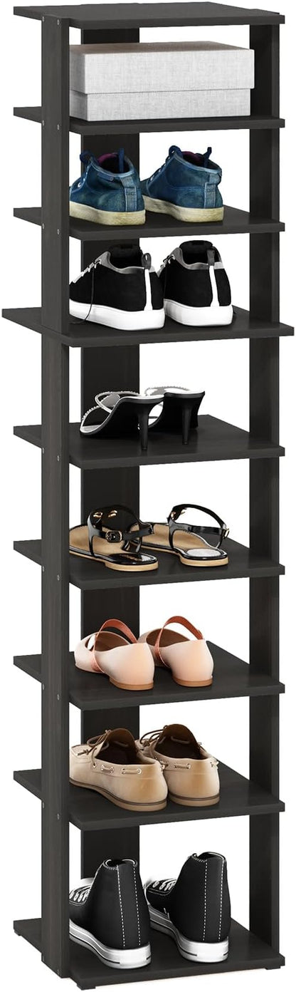 Furinno Compact Vertical Shoe Rack, 9-Tier Narrow Shoe Organizer, Free Standing by Furinno-FitsYourSpaceFitsYourBudget