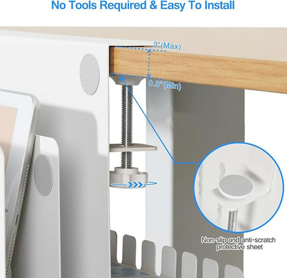 MAXECHO Desk Side Storage, Under Desk Laptop Mount, Table Side Hanging File - Image 2