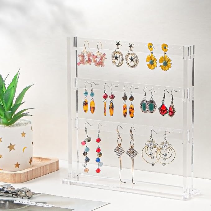 Coward Acrylic Earring Holder Stand, Tabletop Earring Jewelry Easel Display by FocusOnJewelryDisplay15yrs