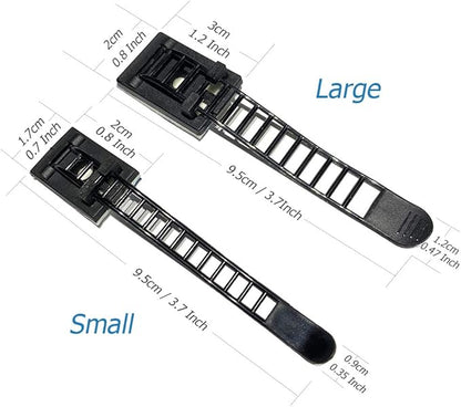 50pcs 2 Sizes Adjustable Adhesive Cable Ties Cable Clips Wire Strap Cord Clamp - Image 2