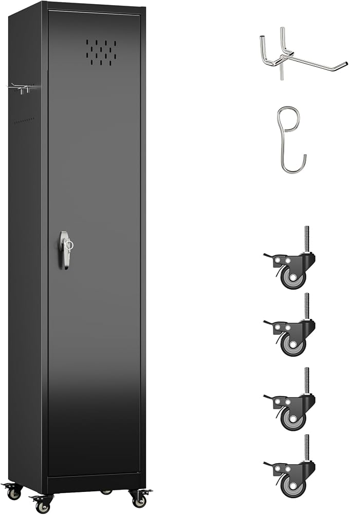 72''H Metal Broom Closet Storage Cabinet - Image 9