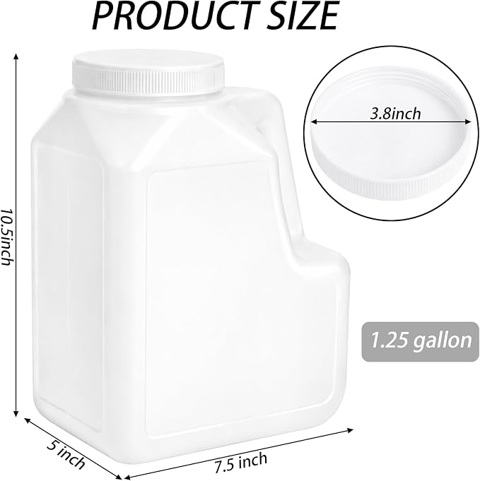 Yesland 2 Pcs White Plastic Gallon Jar - Image 2