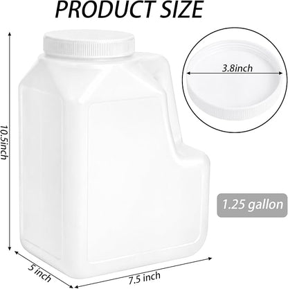Yesland 2 Pcs White Plastic Gallon Jar - Image 2