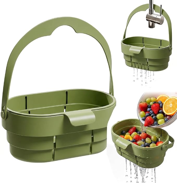 KitchenSink Drain Basket Foldable Hanging Easy Clean Large Capacity | Foldable by Unknown