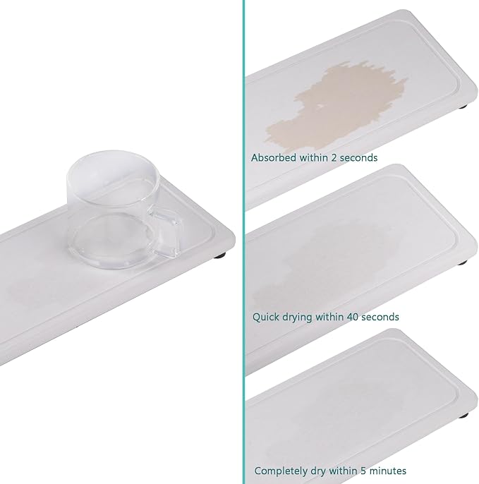 2 Pcs Water Absorbing Stone Trays, Kitchen/Bathroom Sink Soap Dish, Diatomite - Image 6