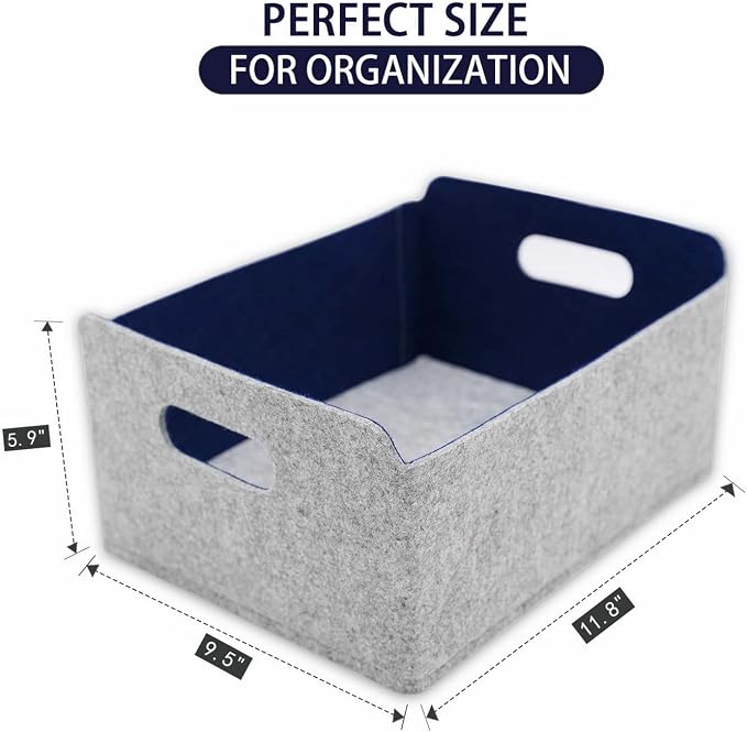 Welaxy storage baskets Felt Foldable Cube bin Shelf Bins Organizer Felt box - Image 2