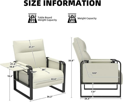 Upholstered Accent Sofas Set of 2, Modern Faux Leather Sofa Chairs - Image 2