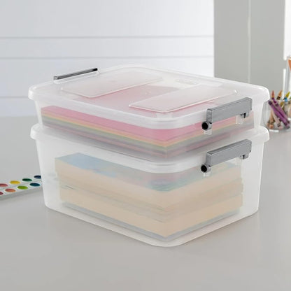 12.7 Quart Clear Plastic Modular Storage Containers - Image 6
