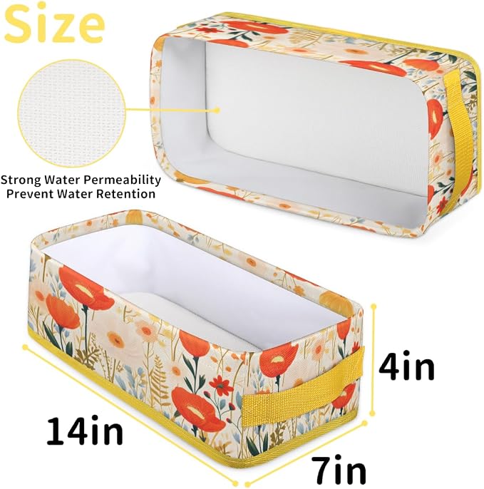 Spring Flowering Plants Bathroom Storage Basket, Foldable - Image 2