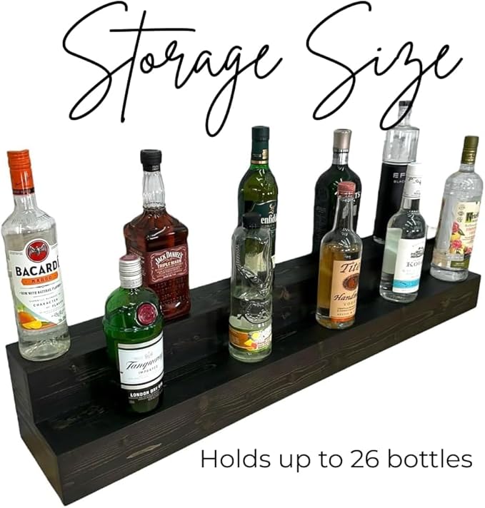 2 Tiered Countertop Liquor Bottle Display Shelf — Holds 26 Bottles Bar - Image 7
