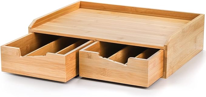 SOUJOY Bamboo Drawer Organizer for Coffee Pod, K Cup Organizer for Counter - Image 4