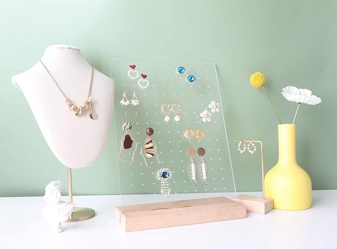 GemeShou Beech earring display for selling jewelry, wooden earring holder for - Image 6