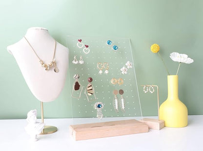 GemeShou Beech earring display for selling jewelry, wooden earring holder for - Image 6