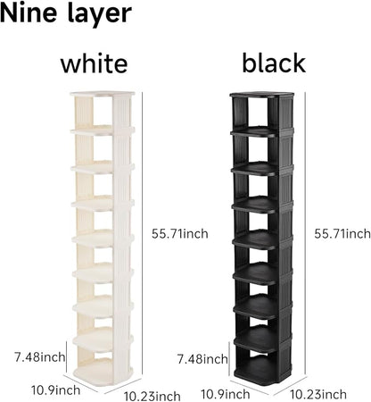 UFORU Vertical Shoe Rack, 9-Tier Plastic Stackable Storage Shelf - Image 3
