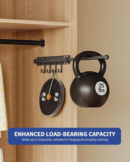 BaiNong Valet Rod for Closets Pull Out 12" Black - Image 8