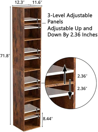 8-Cube Storage Organizer Bookcase, Tall Narrow Bookshelf - Image 3