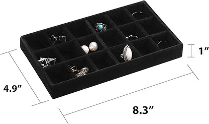 Frebeauty Jewelry Organizer Tray, Stackable Velvet Jewelry Trays, Drawer - Image 2