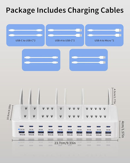 270W Charging Station for Multiple Devices, 20-Port USB Fast Charging Station - Image 8
