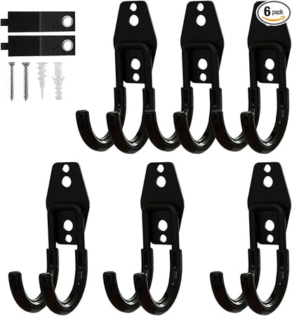 Garage Hooks, 6 Pack Small Round Wall Hooks by CRXCRC