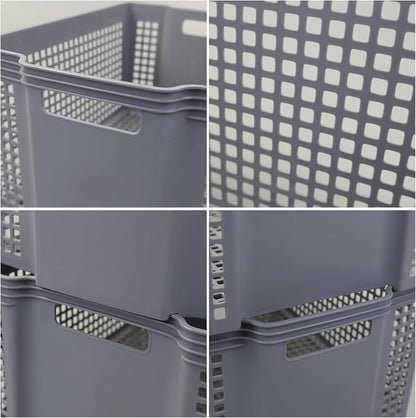 Large Plastic Stacking Storage Baskets - Image 3