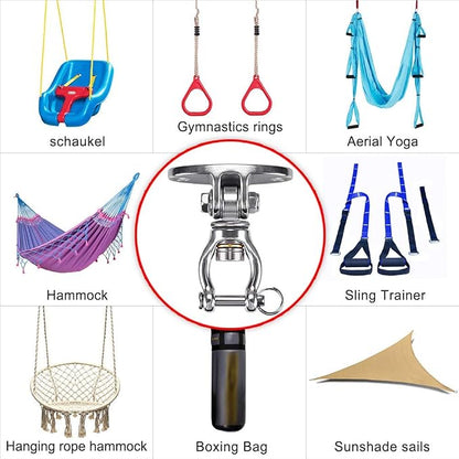 SELEWARE Silent Bearing Swivel Swing Hanger Stainless Steel Swing Hook Ceiling - Image 2