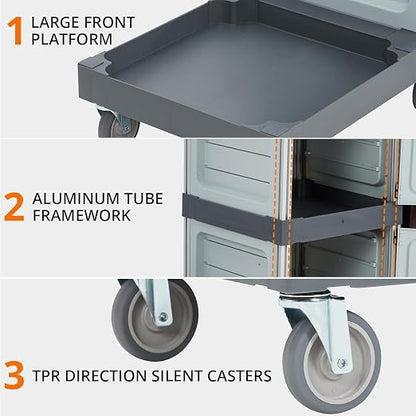 Janitorial Cart with 2 Cabinet, Commercial Traditional Janitorial 3-Shelf - Image 3