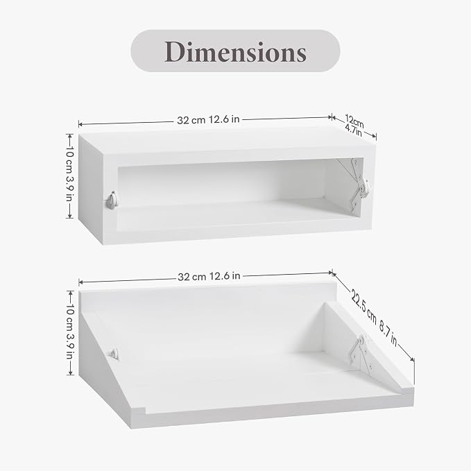 SUMGAR Floating Nightstand White Modern Bedside Table Organiser Fully Assembled - Image 3